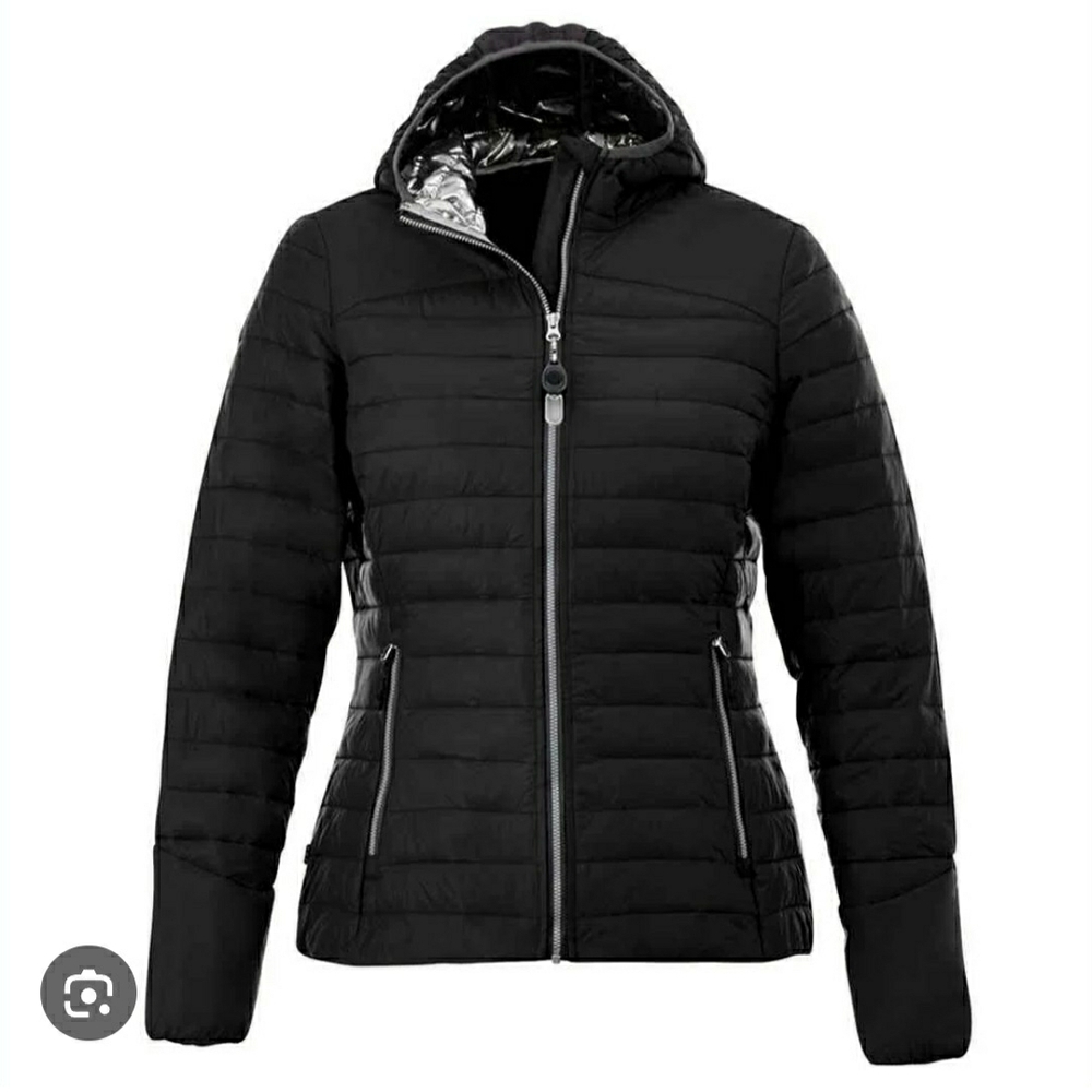 Elevate Black Silverton Packable Insulated Hooded Puffer Winter Jacket Sz XL